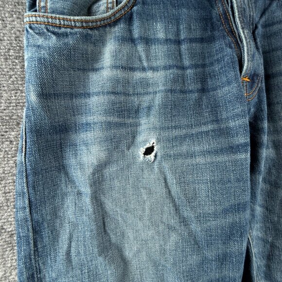 Nudie Jeans Men Denim Jeans Steady Eddie Orange Crinkle Blue Cotton ACTL 33X28 - Picture 9 of 16